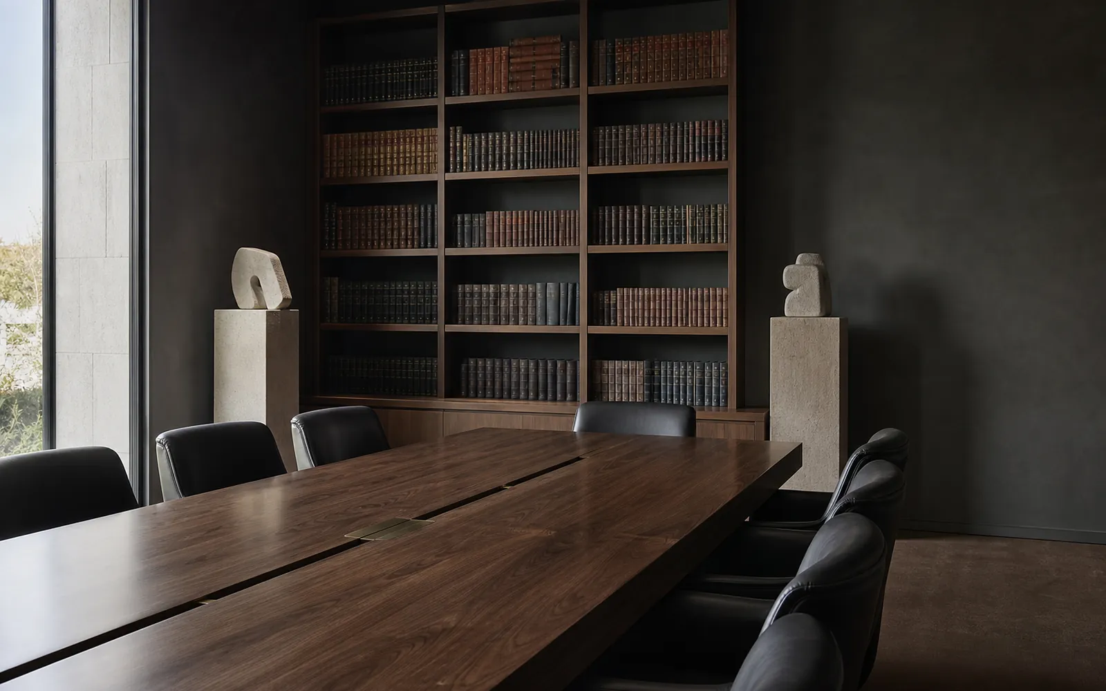 Private boardroom with a legal library