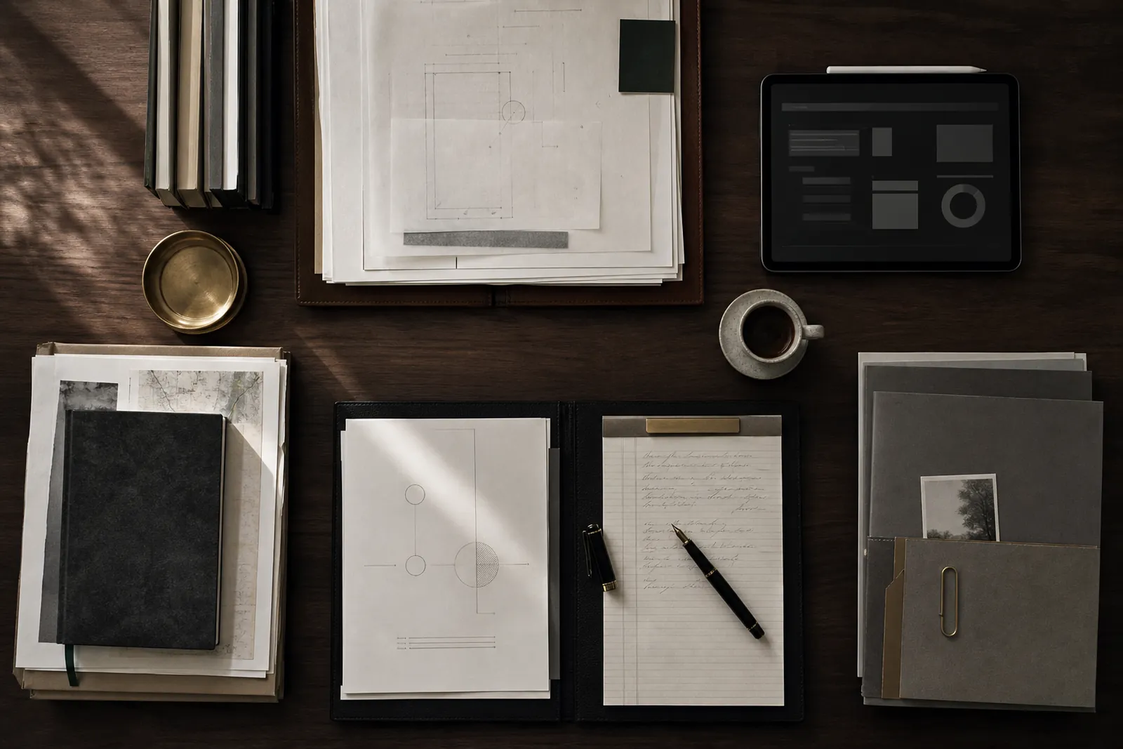 Strategy table with files and analytical tools